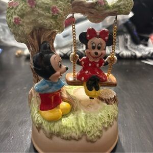 Mickey Mouse With Minnie Mouse On Swing In Tree Music Box - When You Wish Upon A